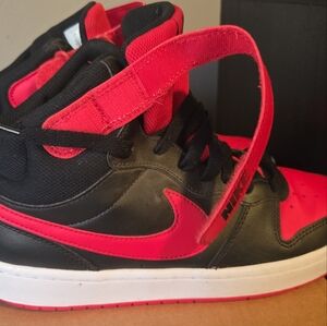 Nike Kids Black and Pink High-Top Sneakers